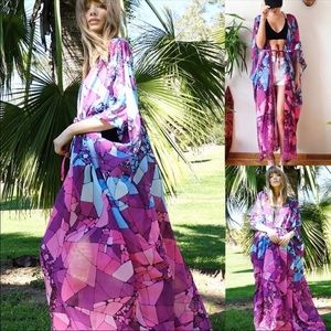 5⭐️Fave!! Purple Abstract Kimono Duster